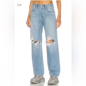 GRLFRND Bella low rise jeans baggy boyfriend distressed denim FWRD Revolve 27